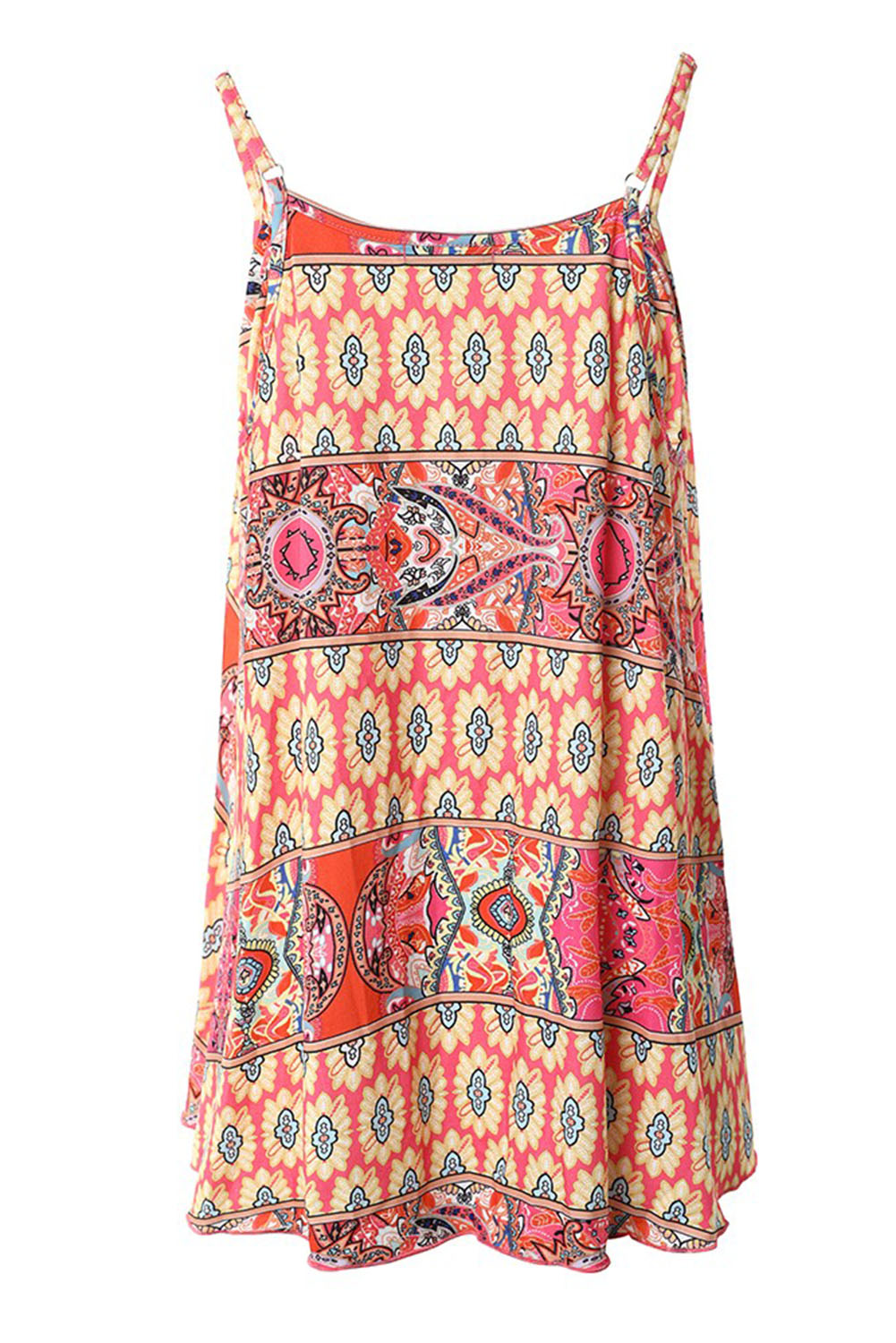 Bohemian Print Spaghetti Strap Flowy Tank Top