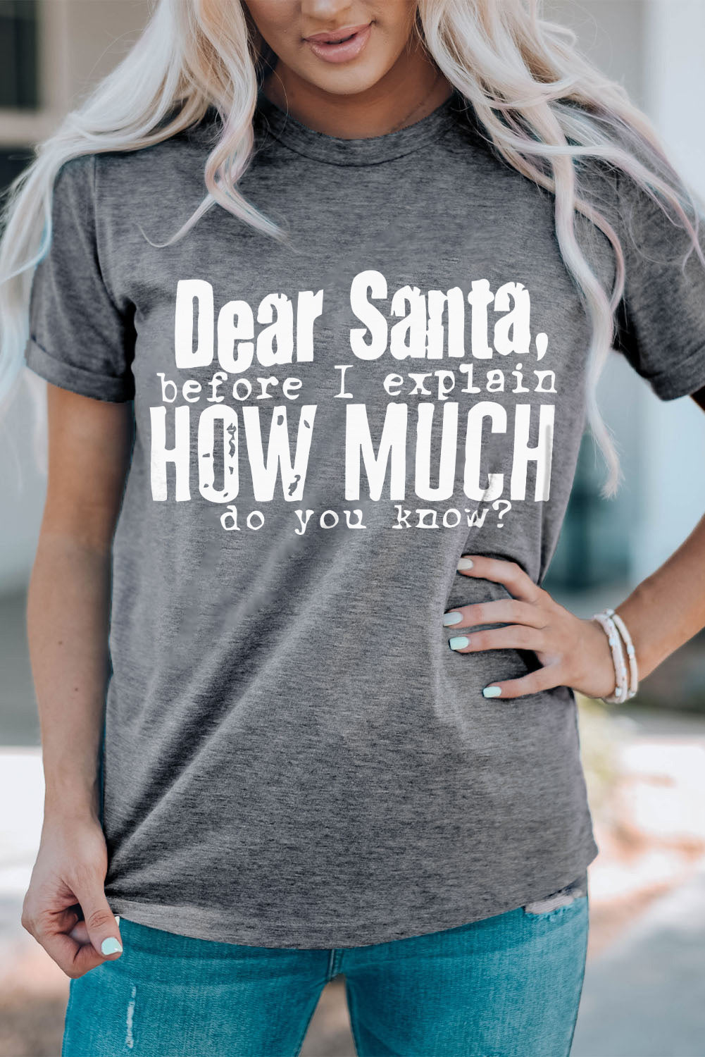 Christmas Funny Saying Print Short Sleeve T Shirt