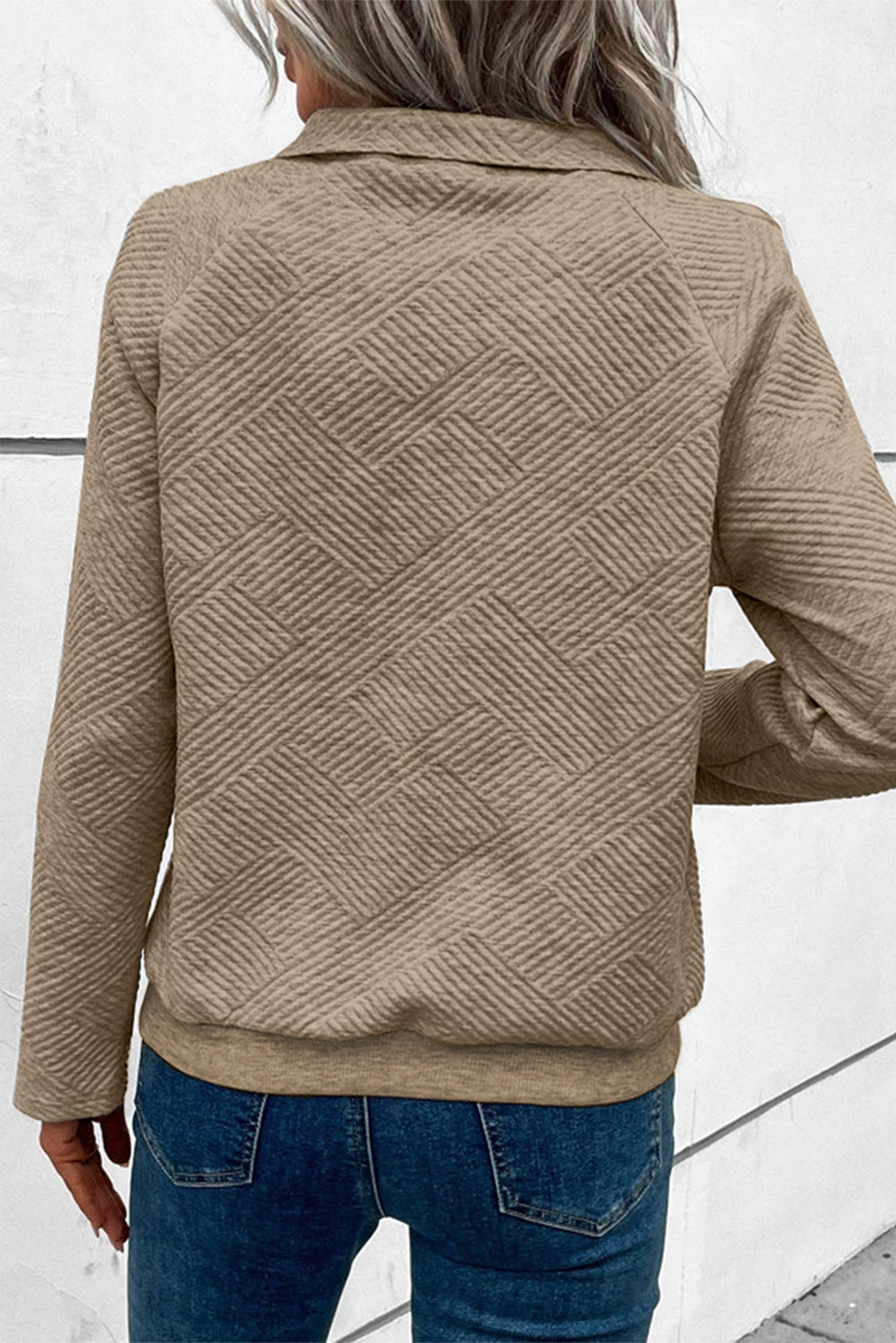 Gold Flame Textured Knit Buttoned Kangaroo Pocket Sweatshirt