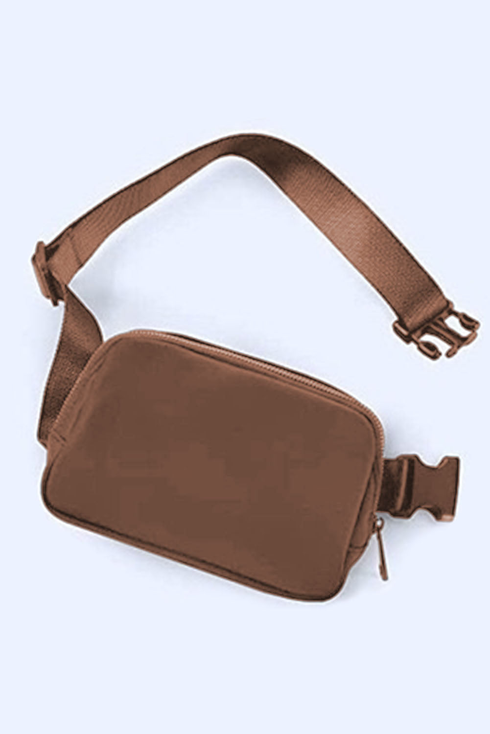 Brown Waterproof Zipped Crossbody Bag 20*5*14cm