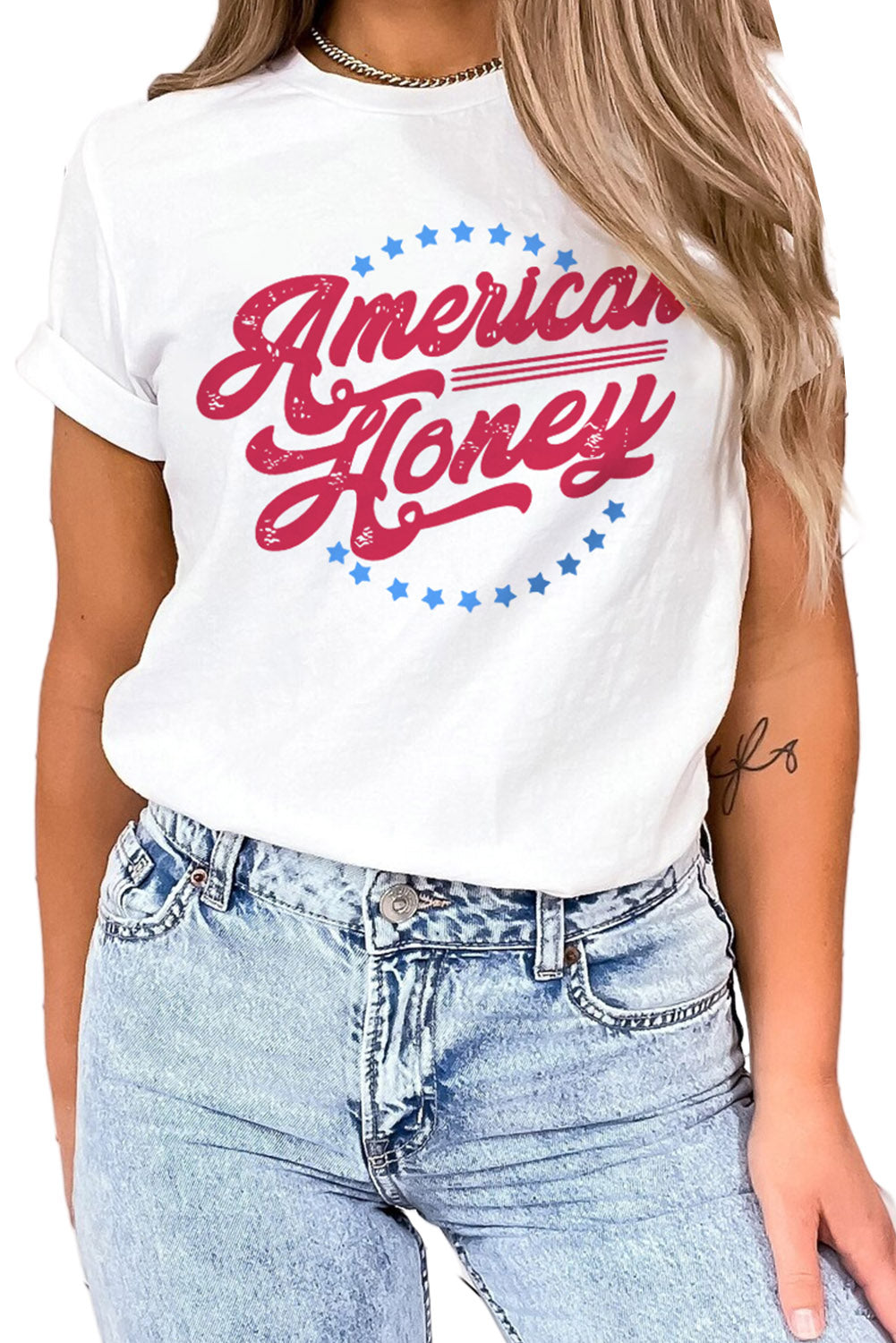 American Honey Stars Print Short Sleeve Graphic Tee