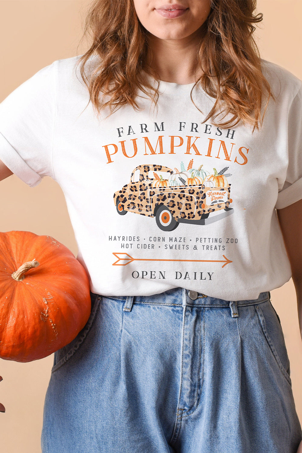 Fresh Pumpkins Leopard Truck Graphic Tee