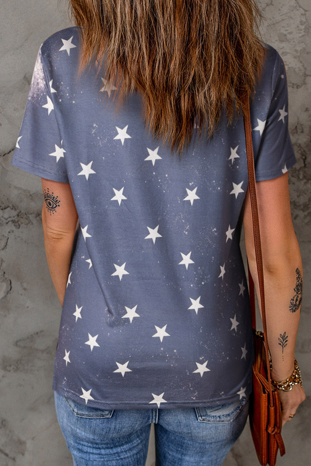 Happy 4th Of July Stars Print Short Sleeve T Shirt