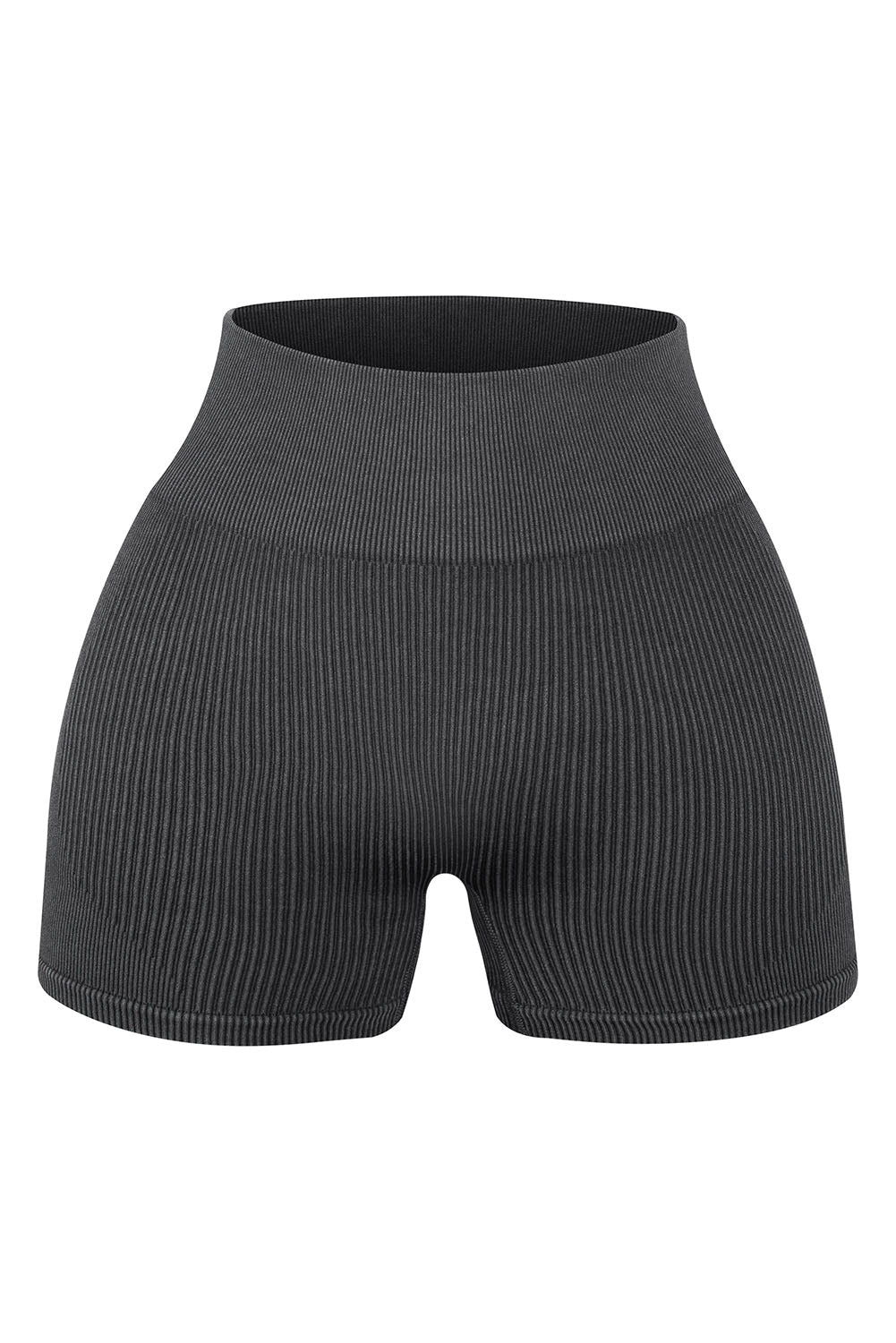 Seamless Ribbed Knit Butt Lifter Yoga Shorts