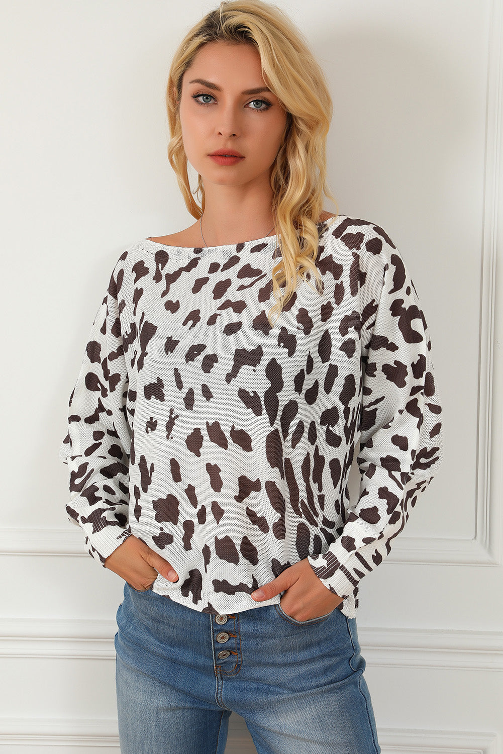 Leopard Long Sleeve Crewneck Sweater