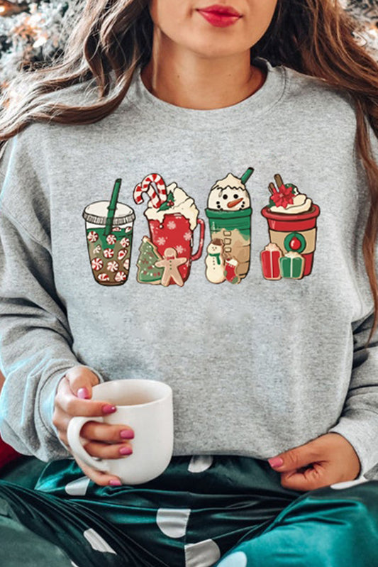 Sweet Christmas Drinks Graphic Sweatshirt