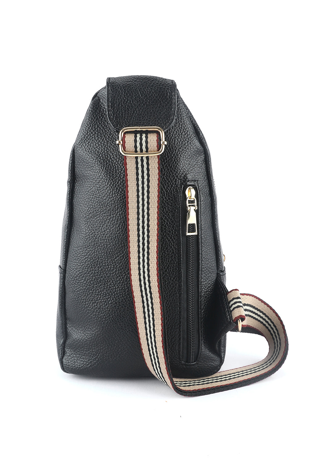 Faux Leather Multi-pockets Zipped Chest Bag