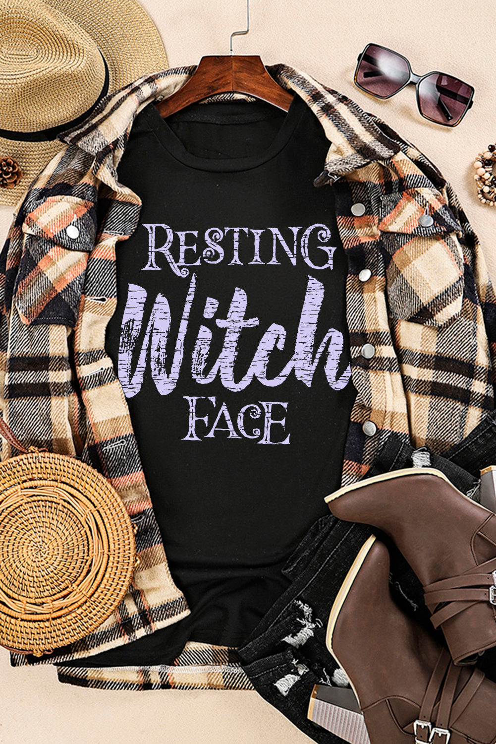 Resting Witch Face Short Sleeve Graphic Tee