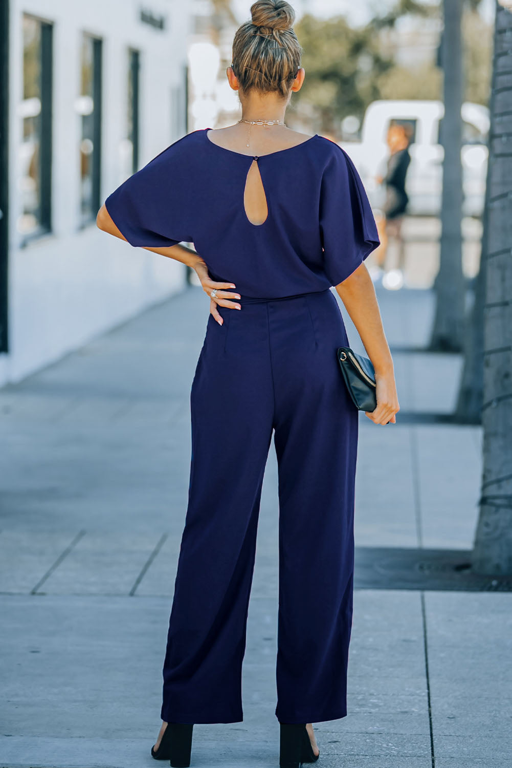 Belted Wide Leg Jumpsuit