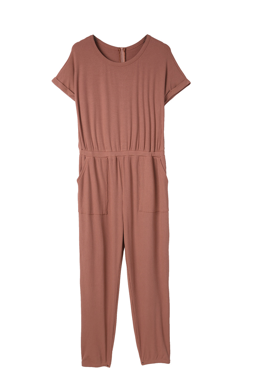 Ribbed Short Sleeve Jumpsuit