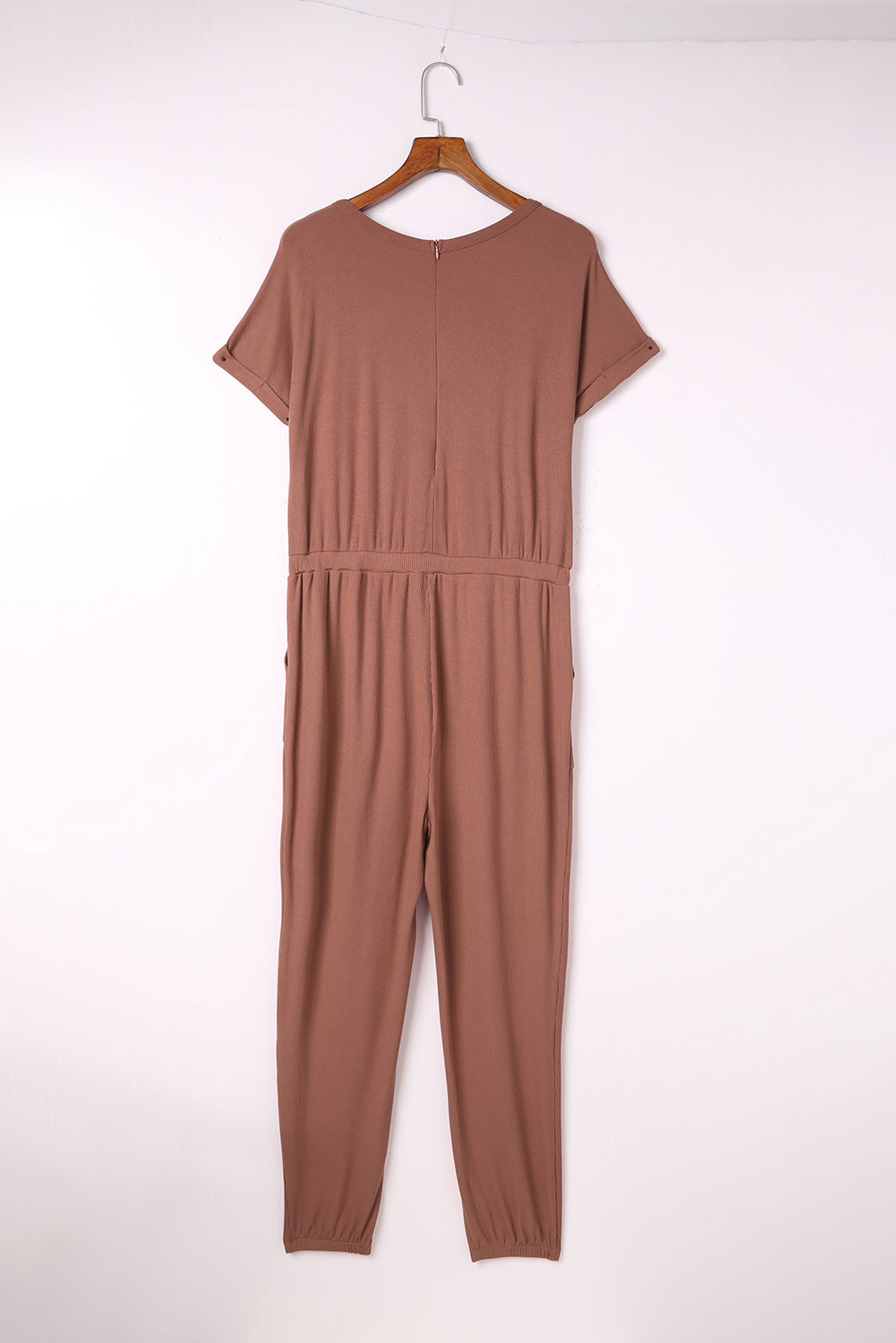 Ribbed Short Sleeve Jumpsuit