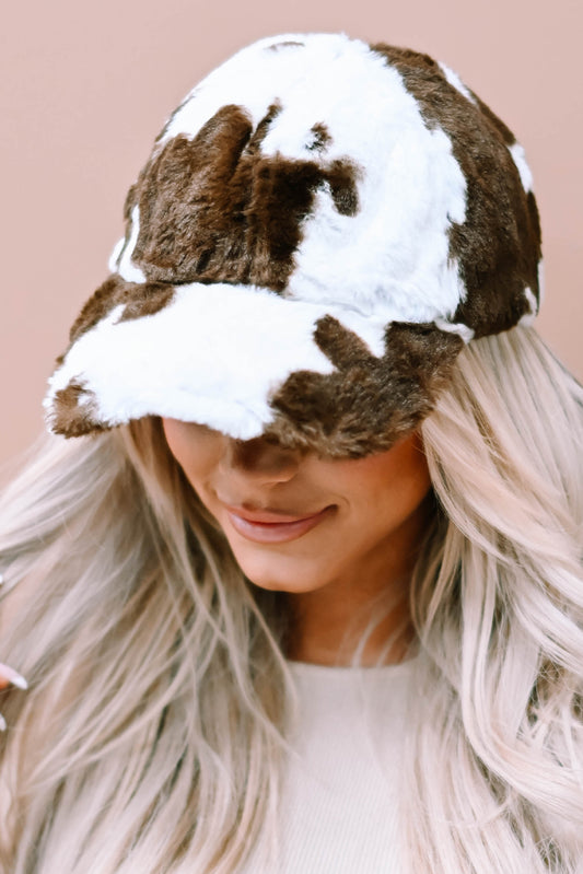 Cow Spot Fluffy Baseball Hat