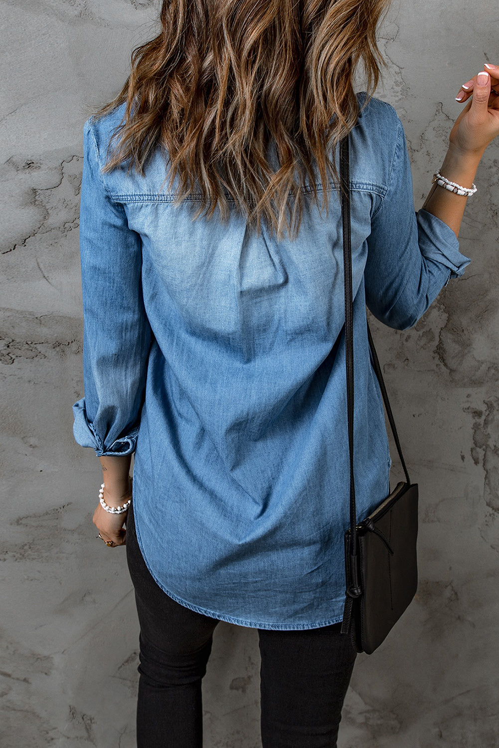 Vintage Washed Snap Button Denim Shirt