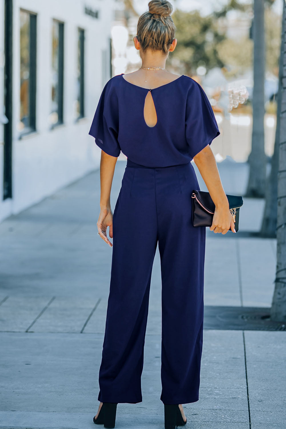 Belted Wide Leg Jumpsuit